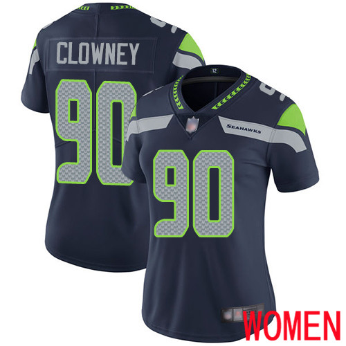 Seattle Seahawks Limited Navy Blue Women Jadeveon Clowney Home Jersey NFL Football 90 Vapor Untouchable
